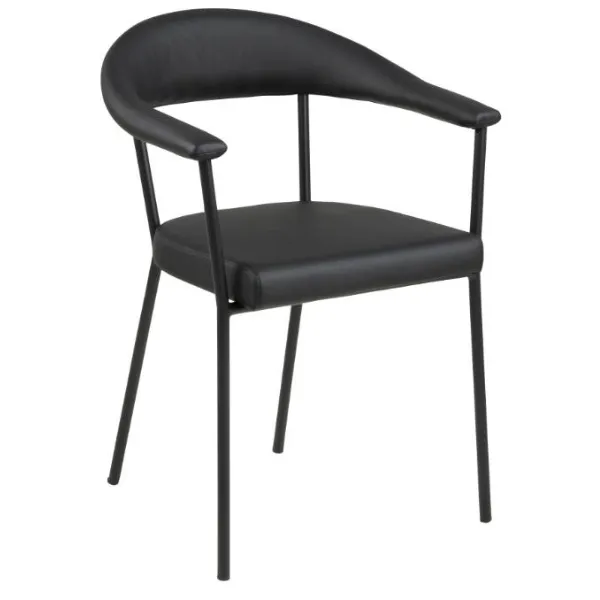 Chaise de salle à manger Hava similicuir - noir