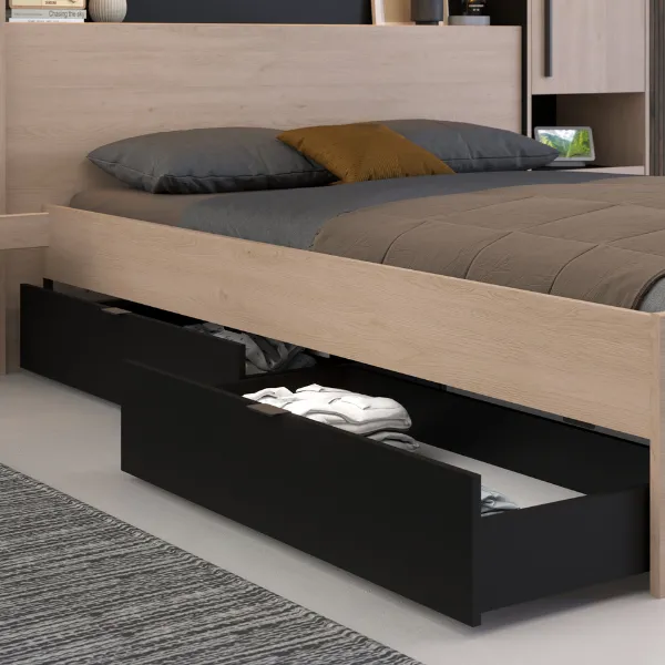 Ensemble de tiroirs de lit Ponte - noir