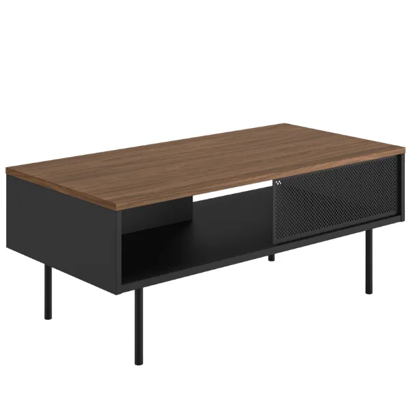 Table basse Renée 100 cm - noyer/noir