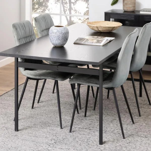 Table de salle à manger rectangulaire Angus - Ash Black (200x90 cm)