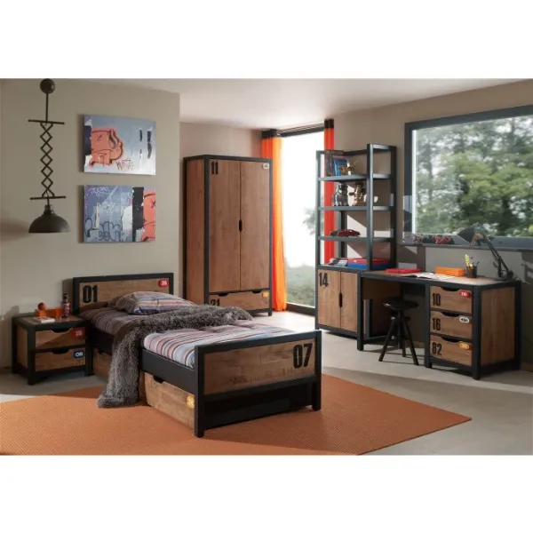 Combinaison de chambre d'enfant Alex 7-bois de pin massif