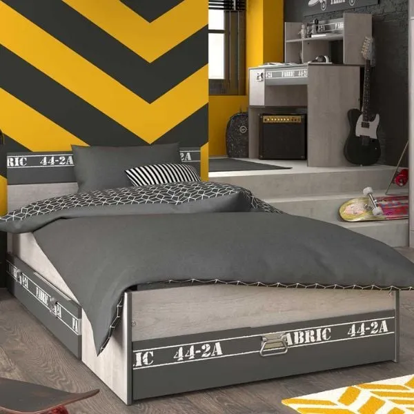 Ensemble de chambre d'enfant Fabric | Lit d'enfant, tiroirs de lit, bureau