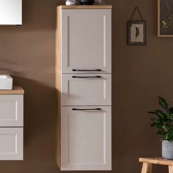 Armoire à colonnes Meran | 40 x 35 x 130 cm | Fixation murale | Chêne cachemire