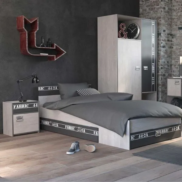 Ensemble de chambre d'enfant Fabric | Lit d'enfant, Ensemble de tiroirs, Table de chevet, Armoire