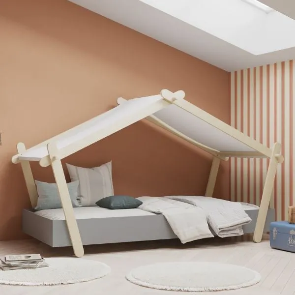 Cot Lodge | 223,2 x 105,5 x 129,7 cm | Gris-Blanc
