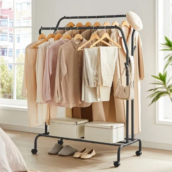 Etagère à vêtements Astrid | 103,5 x 52,5 x 155 cm | Noir