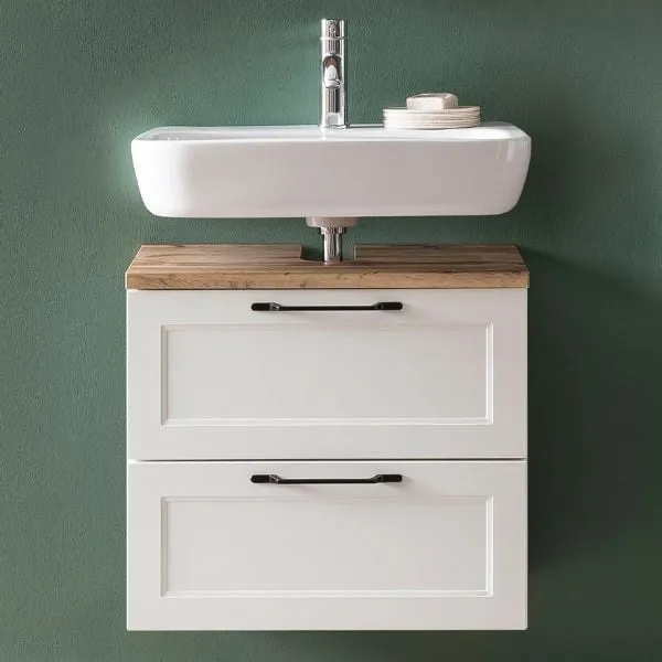 Meuble lavabo Meran | 60 x 35 x 55 cm | Blanc