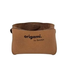 Panier carré camel PVC 13x13x8 cm Origami Sonolys