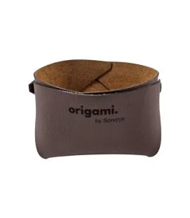 Panier carré chocolat PVC 10x10x7 cm Origami Sonolys