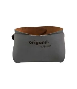 Panier carré gris PVC 13x13x8 cm Origami Sonolys