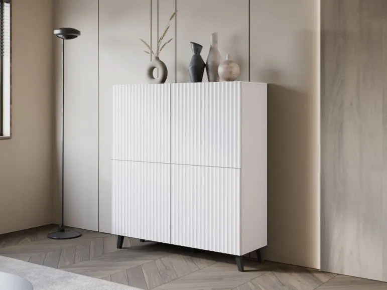 Buffet/bahut FUKETTE 4 portes blanc