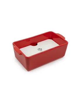 Plat à four rectangulaire rouge porcelaine Ø 23,8 cm 12,4 cm Appolia Peugeot Saveurs