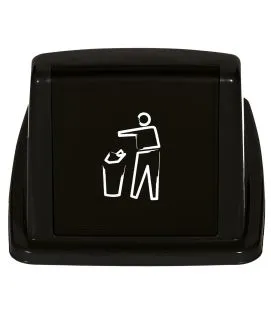 Couvercle "déchets divers" pour collecteur 60/80 L plastique noir Probbax
