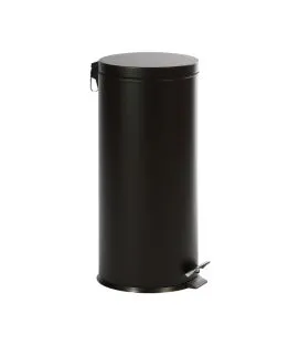 Poubelle à pédale acier 30 L noir Probbax