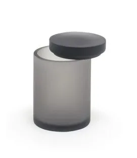 Pot avec couvercle rond gris résine Nassau Foh