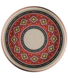 Plat à bord droit rond baantna argila Décor Utsav porcelaine Ø 33,4 cm Earth Rak