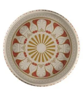 Plat à bord droit rond baantna argila Décor Rangeen porcelaine Ø 33,4 cm Earth Rak