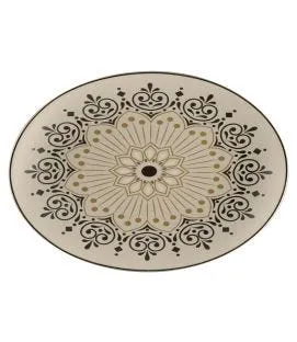 Plat ovale Argila Décor Cartagena porcelaine 32 cm Earth Rak