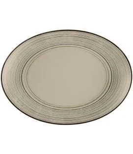 Plat ovale Argila Décor Larissa porcelaine 32 cm Earth Rak