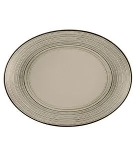 Plat ovale Argila Décor Larissa porcelaine 36 cm Earth Rak