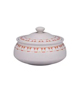 Bol avec couvercle rond baantna argila Décor Rangeen porcelaine Ø 18,5 cm Earth Rak