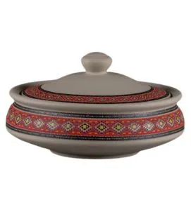 Bol avec couvercle rond baantna argila Décor Utsav porcelaine Ø 15,5 cm Earth Rak