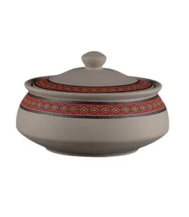 Bol avec couvercle rond baantna argila Décor Utsav porcelaine Ø 16,5 cm Earth Rak