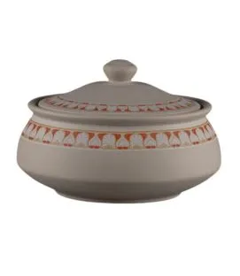 Bol avec couvercle rond baantna argila Décor Rangeen porcelaine Ø 16,5 cm Earth Rak