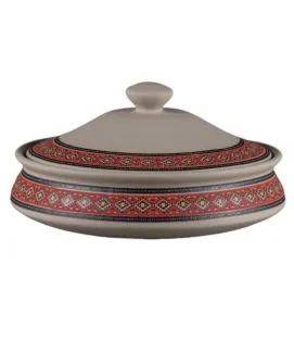 Bol avec couvercle rond baantna argila Décor Utsav porcelaine Ø 19,5 cm Earth Rak