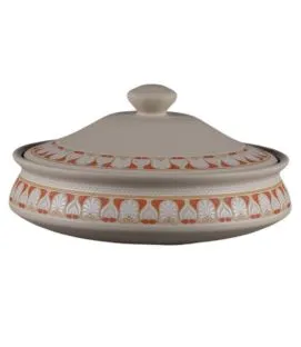 Bol avec couvercle rond baantna argila Décor Rangeen porcelaine Ø 19,5 cm Earth Rak