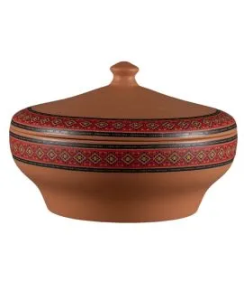 Soupière avec couvercle rond baantna argila Décor Utsav porcelaine Ø 27,2 cm Earth Rak