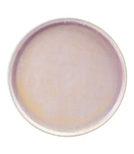 Assiette coupe plate rond rose porcelaine vitrifiée Ø 27 cm Rosy Astera