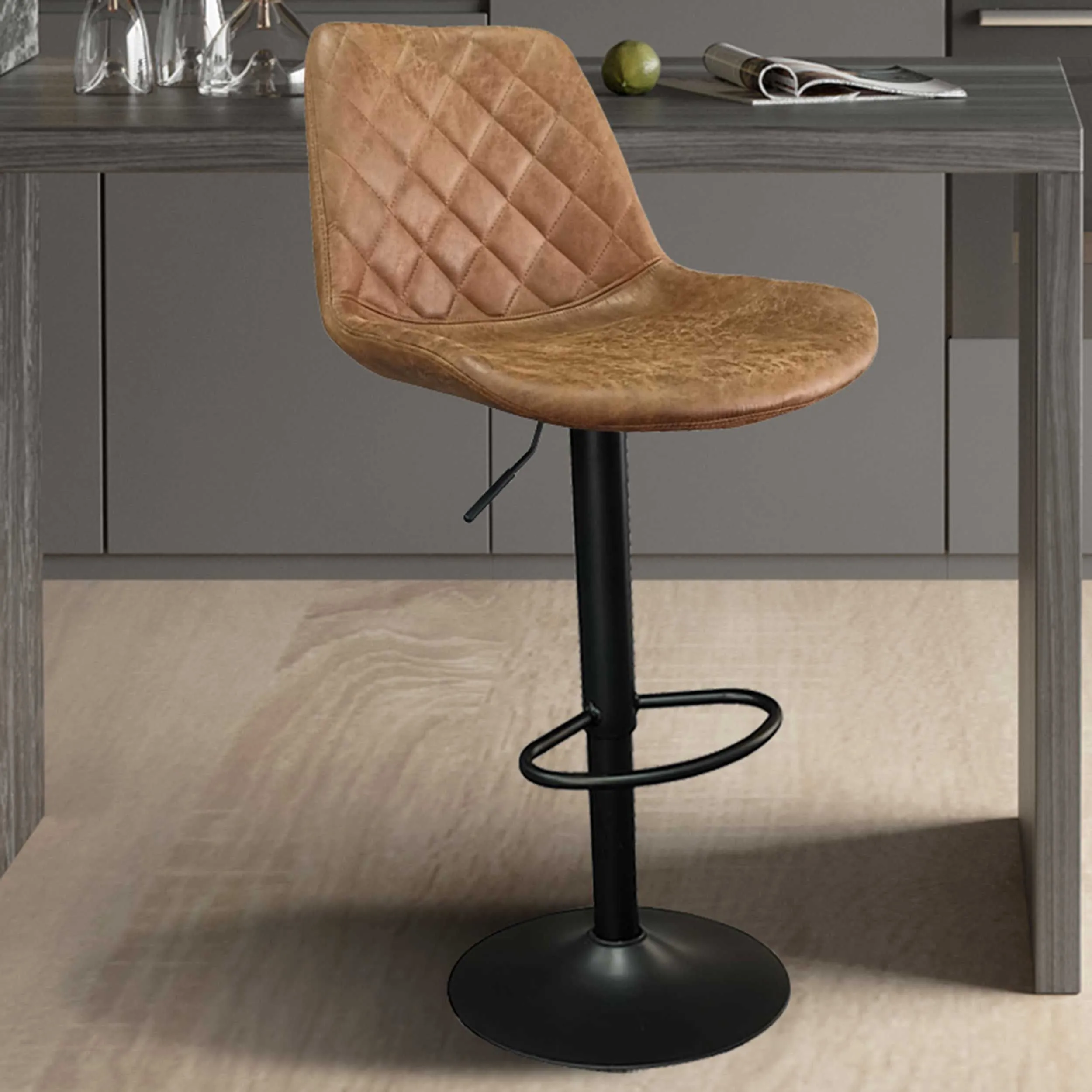 Tabouret Madeira-cognac
