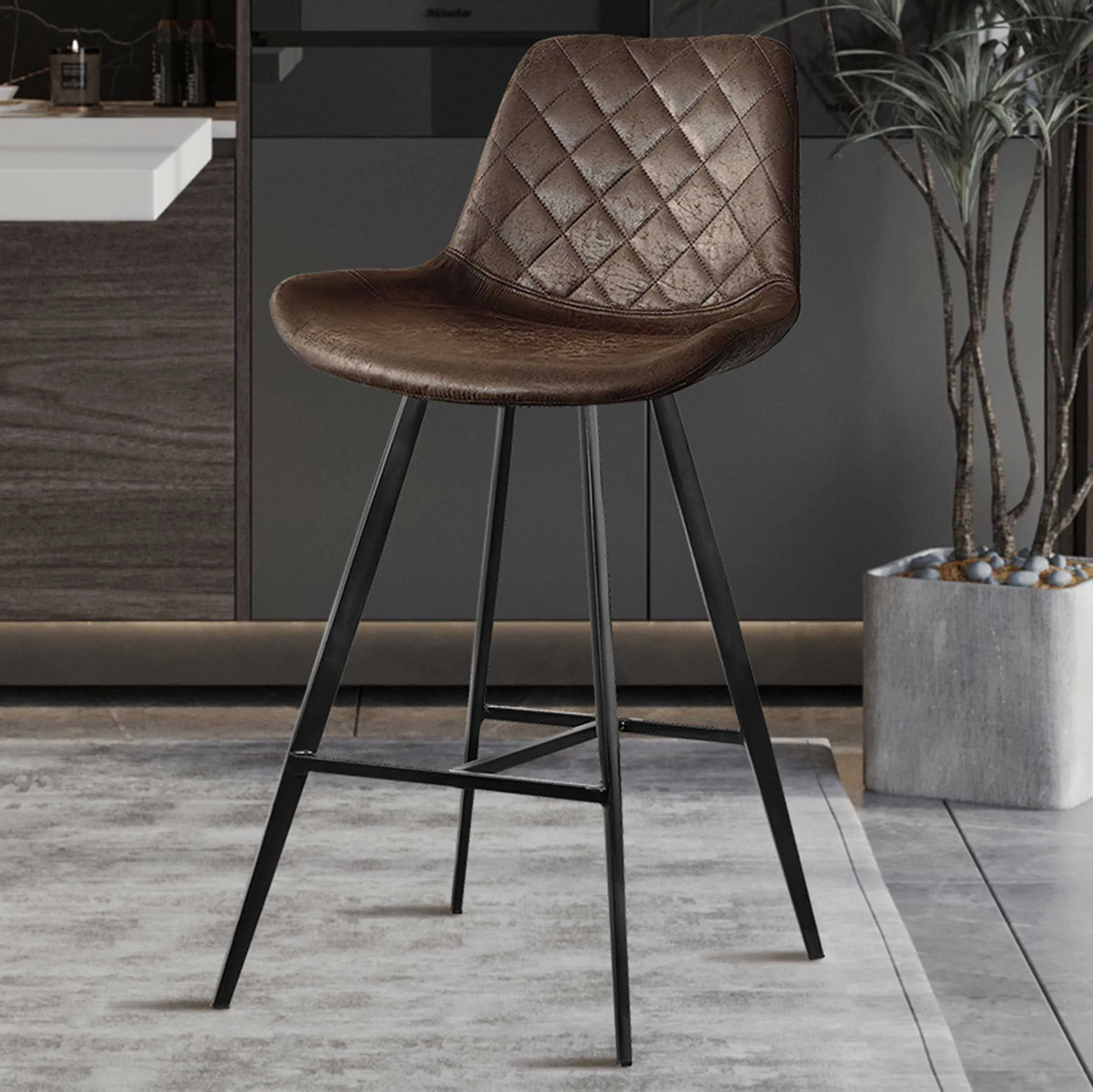 Tabouret de bar Alizette 103 cm-brun foncé