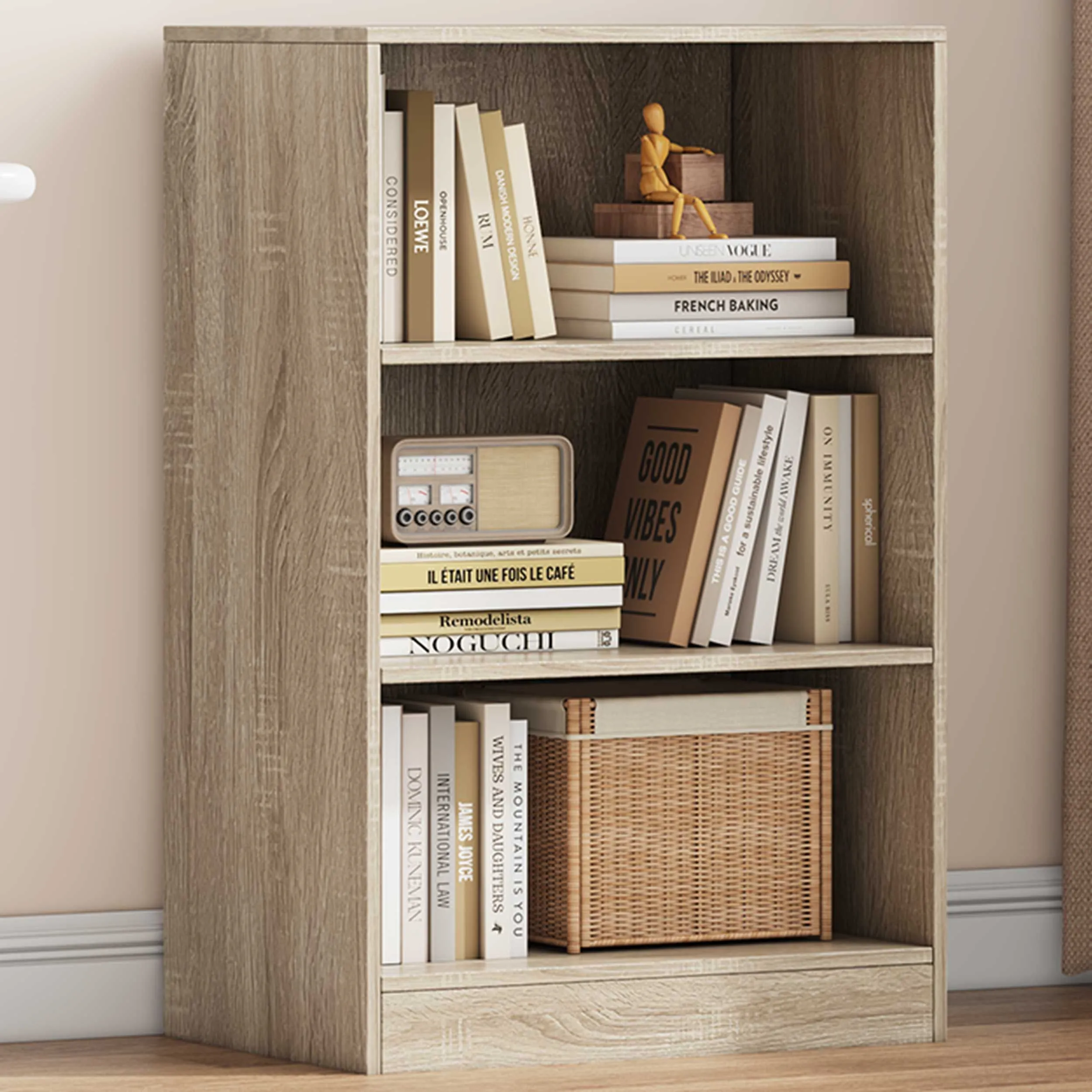 Bibliothèque Stacy 55 cm 2 étagères-chêne sonoma