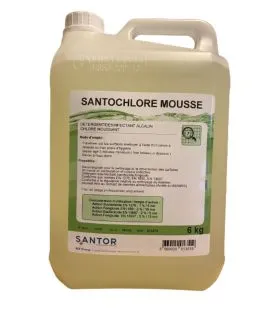 Détergent désinfectant alcalin chloré moussant 6 KG Santochlore Mousse Santor