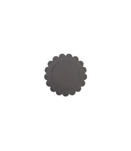 Sous verre gris PVC Ø 12 cm Flower Sonolys