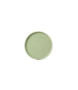 Assiette à bord droit rond Sage Green porcelaine vitrifiée Ø 21 cm Stonecast Sage Churchill