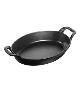 Plat ovale noir fonte d'acier 24 cm Staub