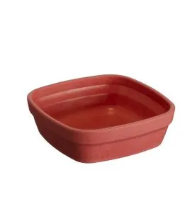 Ravier carré carré rouge fibre végétale 11 cm Lilitouch Saint Romain