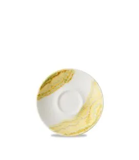 Sous-tasse à cappuccino / thé rond Gold porcelaine vitrifiée Ø 15 cm Tide Churchill