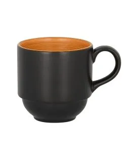 Tasse à café empilable orange porcelaine vitrifiée 20 cl Ø 7,5 cm Trinidad Rak
