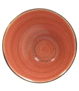 Saladier irrégulier orange porcelaine vitrifiée Ø 21,5 cm Twirl Rak