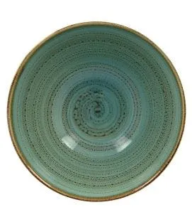 Saladier rond turquoise porcelaine vitrifiée Ø 20,2 cm Twirl Rak