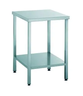 Table inox 60 cm x 85 cm Sans dosseret Avec étagère Tournus
