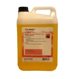 Détergent dégraissant alcalin pour le décapage des graisses cuites 5 KG Fournet Santor
