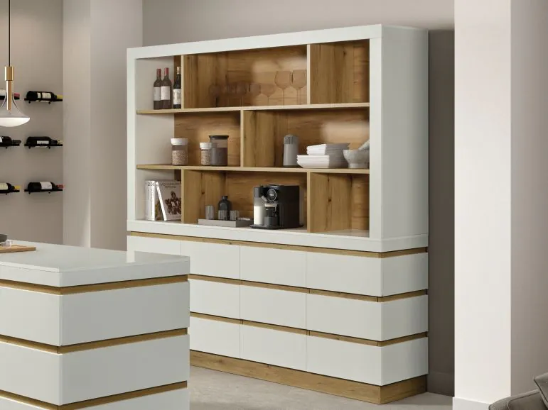 Armoire de cuisine URBEX 4 portes 2 tiroirs blanc