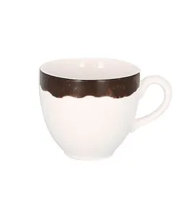 Tasse à déjeuner marron porcelaine vitrifiée 28 cl Ø 9 cm Woodart Rak