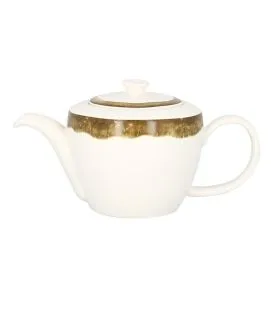 Théière avec couvercle vert porcelaine vitrifiée 40 cl Ø 11,2 cm Woodart Rak