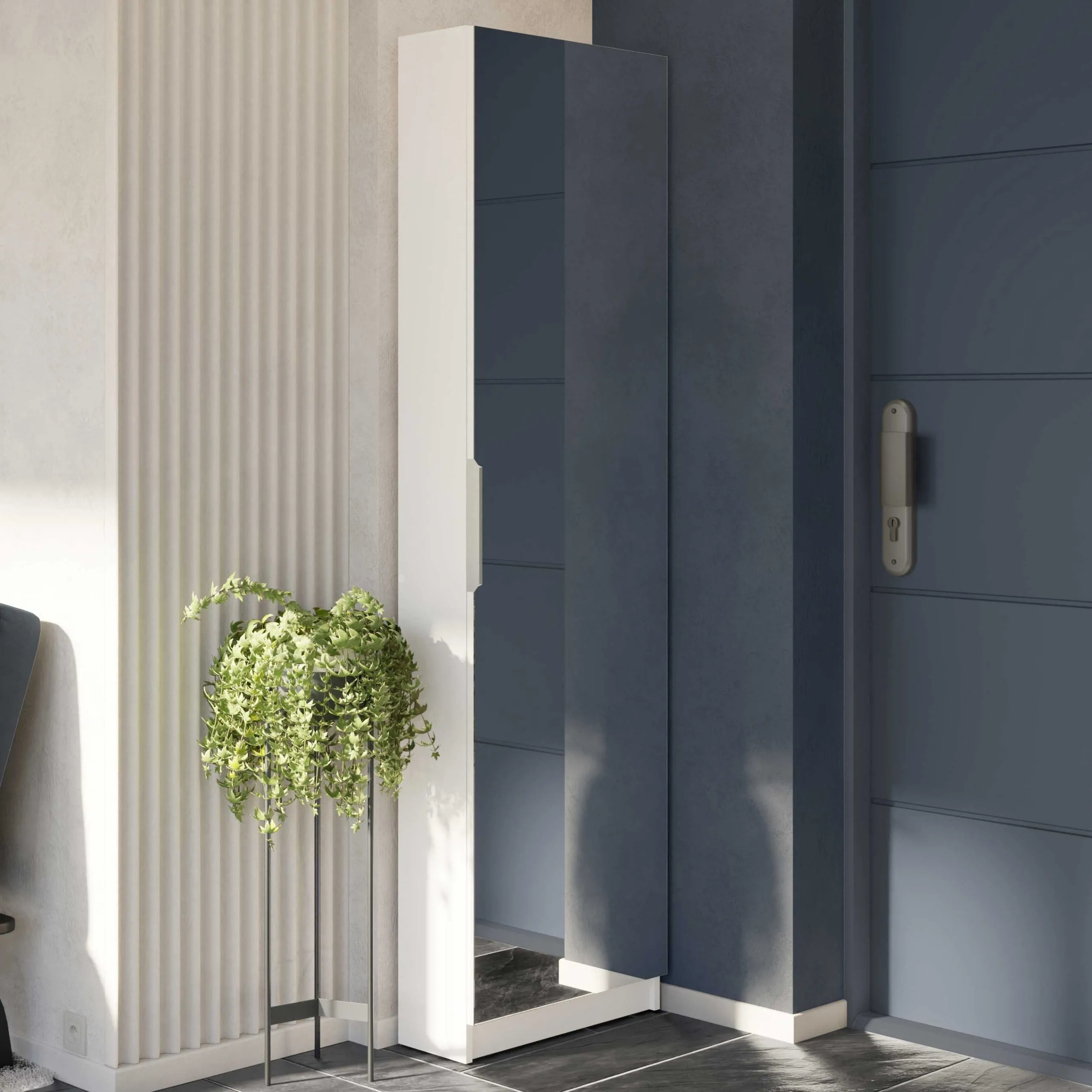 Armoire à chaussures Zayah-blanc mat